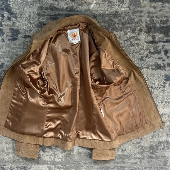 Ameri Mode Genuine Leather Jacket Women’s Small Tan SuedeWestern BohoStyle5559 - Picture 3 of 14